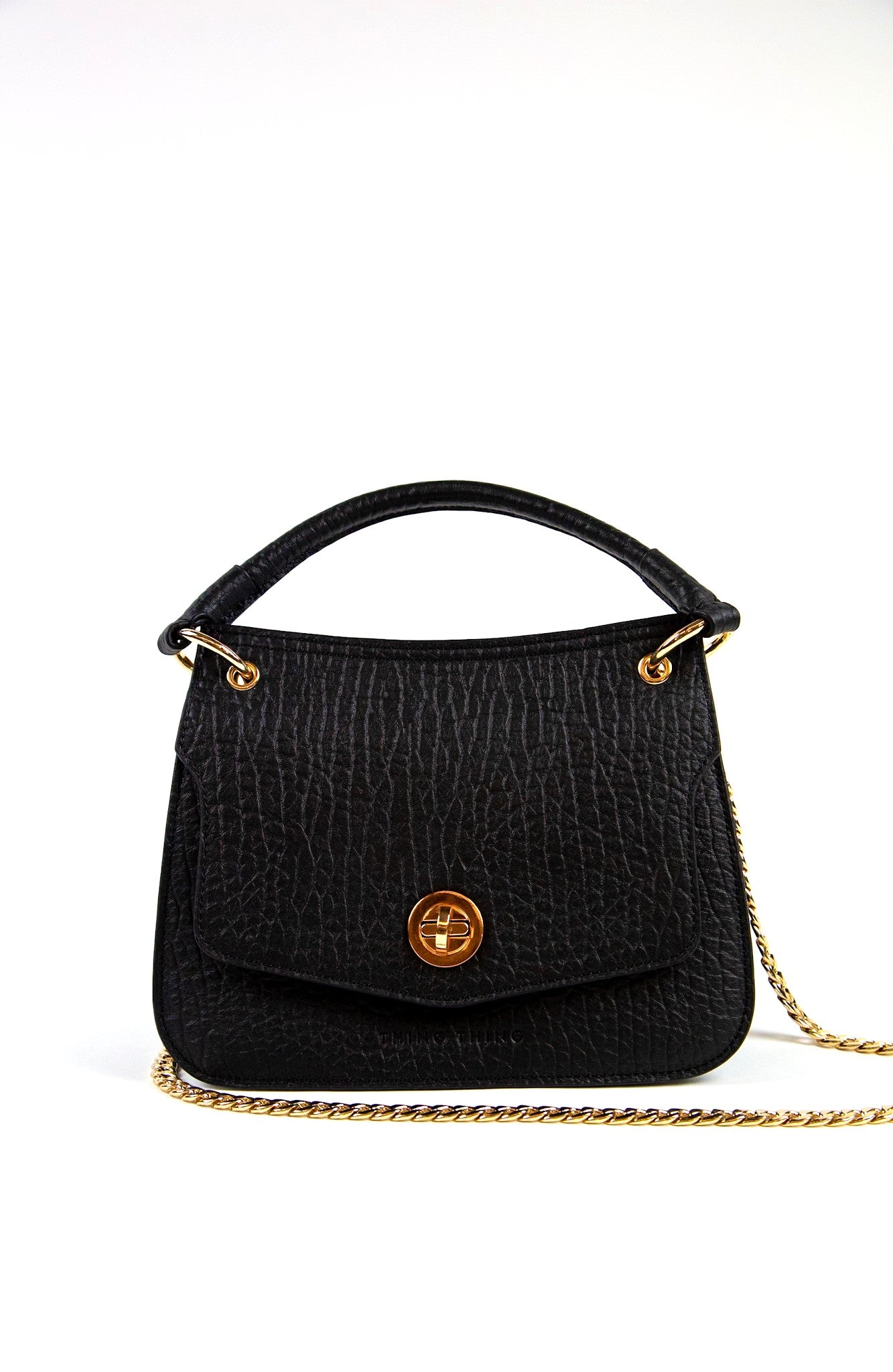 Kathryn Bag - Black Bubble Leather