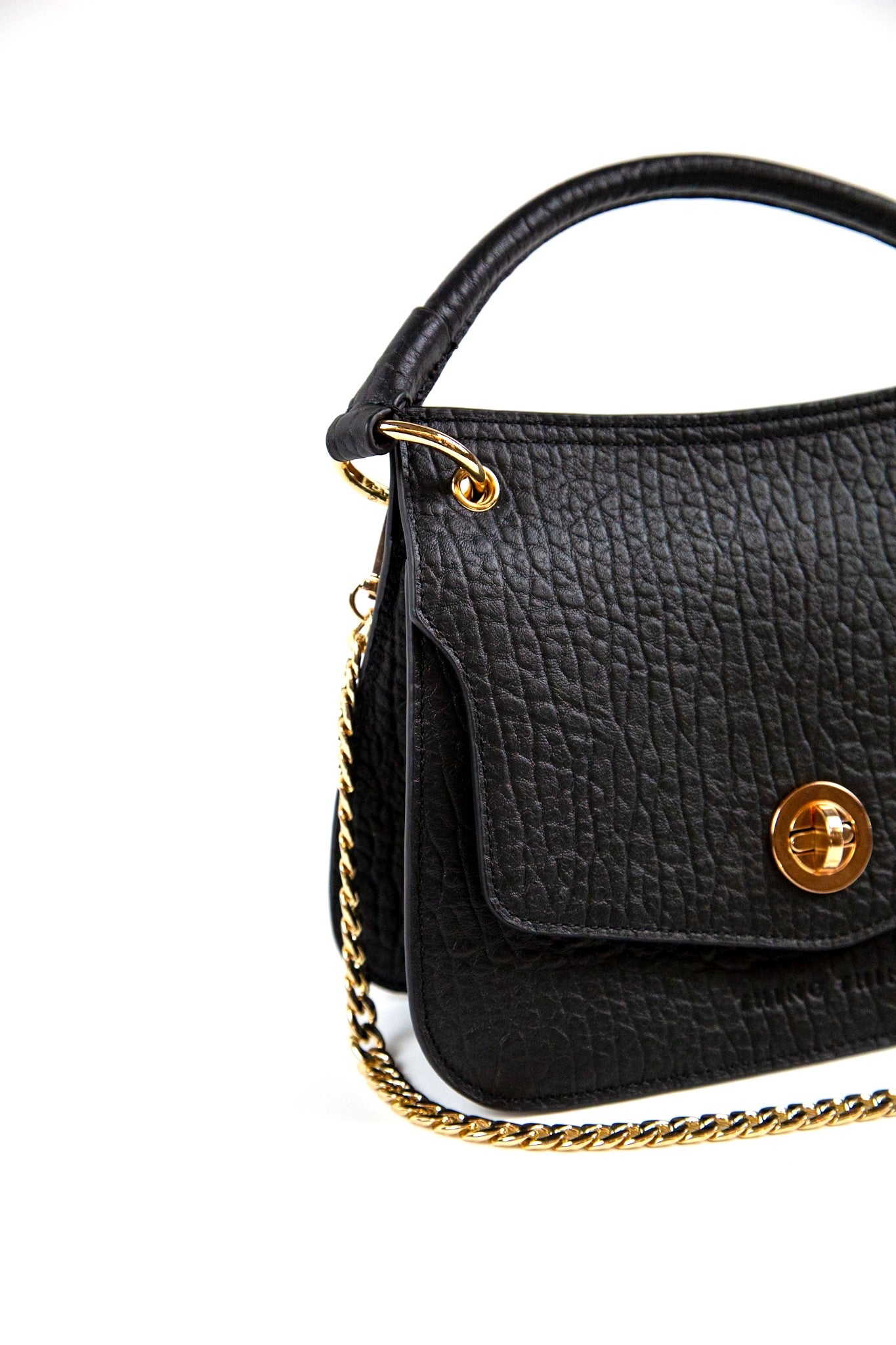 Kathryn Bag - Black Bubble Leather