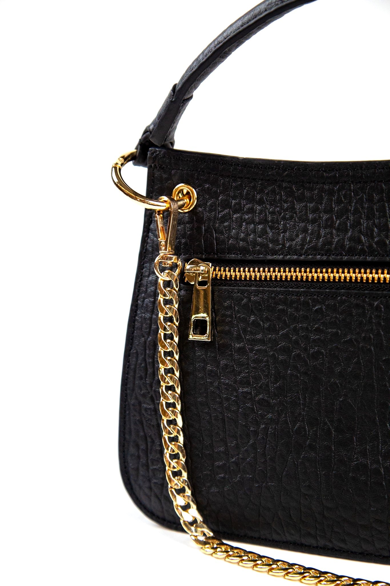 Kathryn Bag - Black Bubble Leather