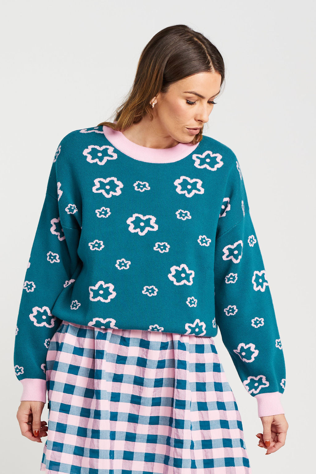 Rosie Jumper - Teal Candy