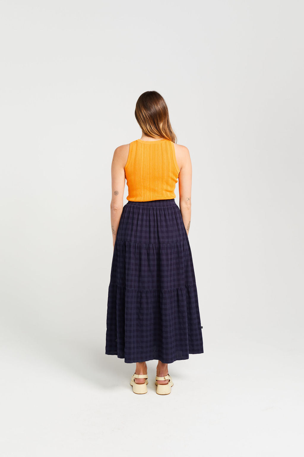 Clara Skirt - Navy Check