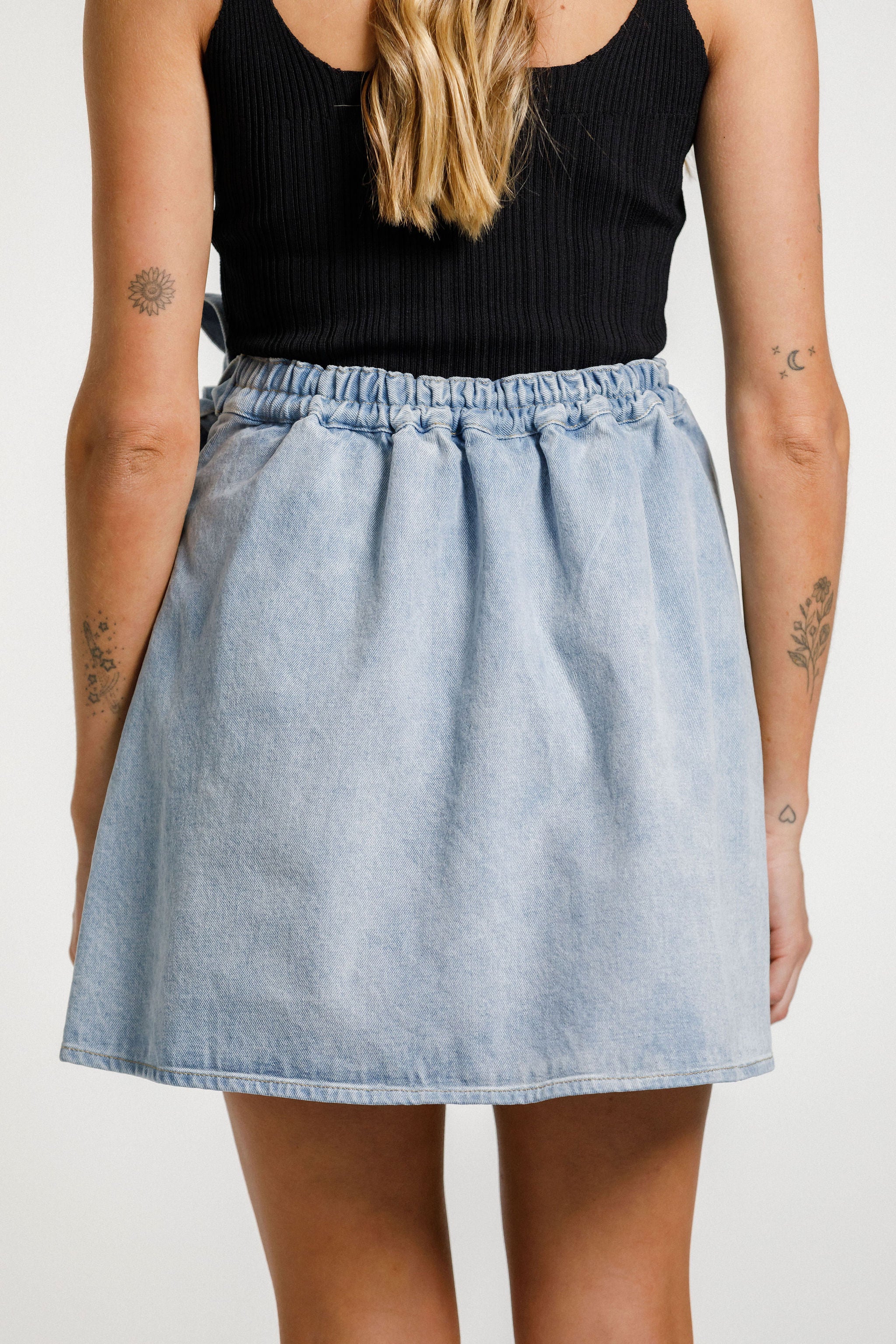 Stone washed hot sale denim skirt