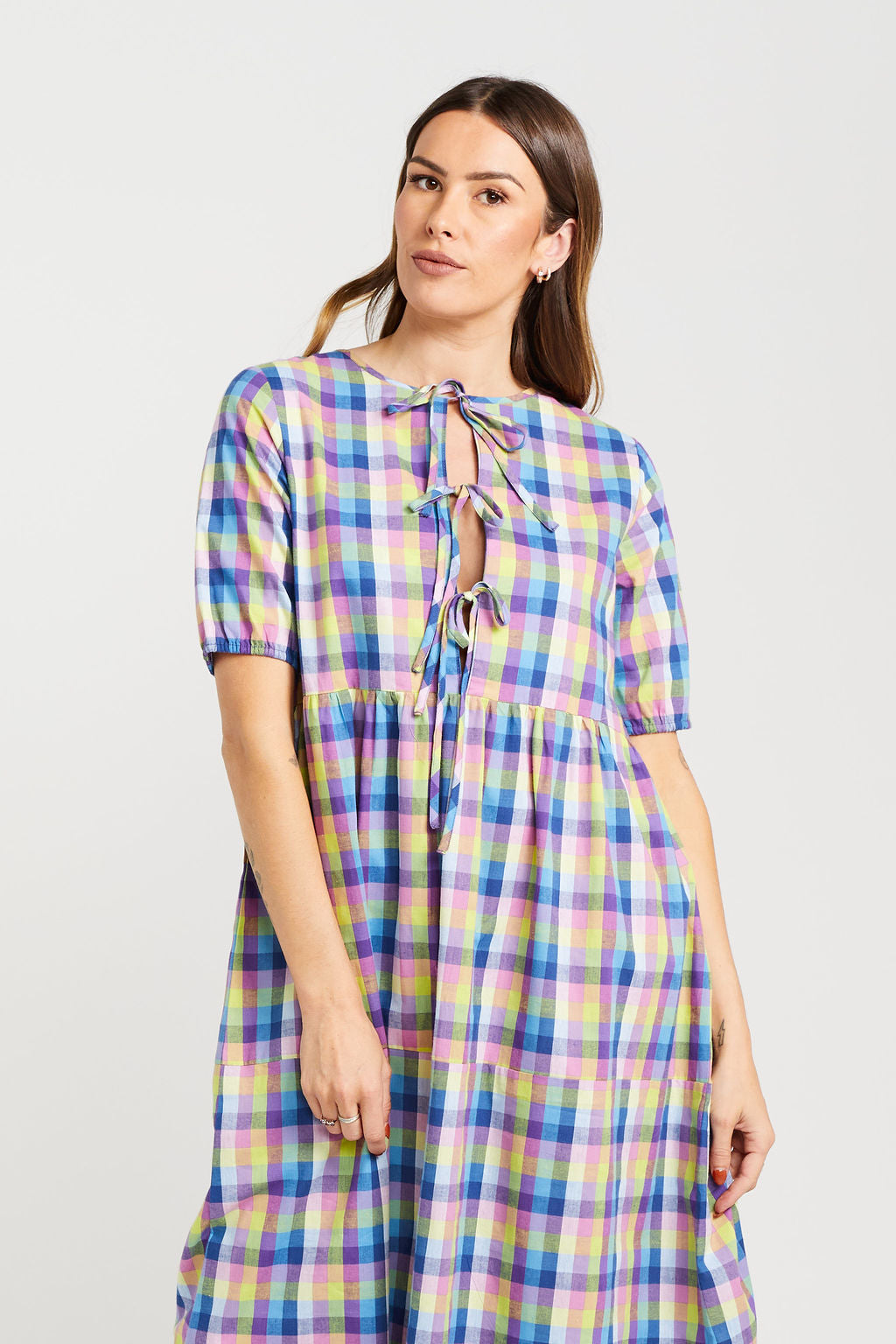 Tie Up Leah Dress - Summer Picnic