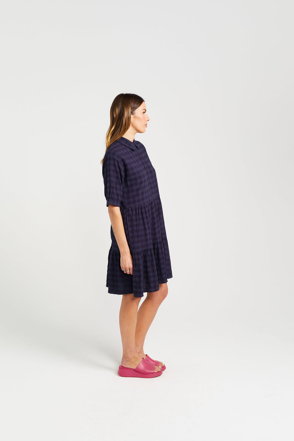 Nova Dress - Navy Check