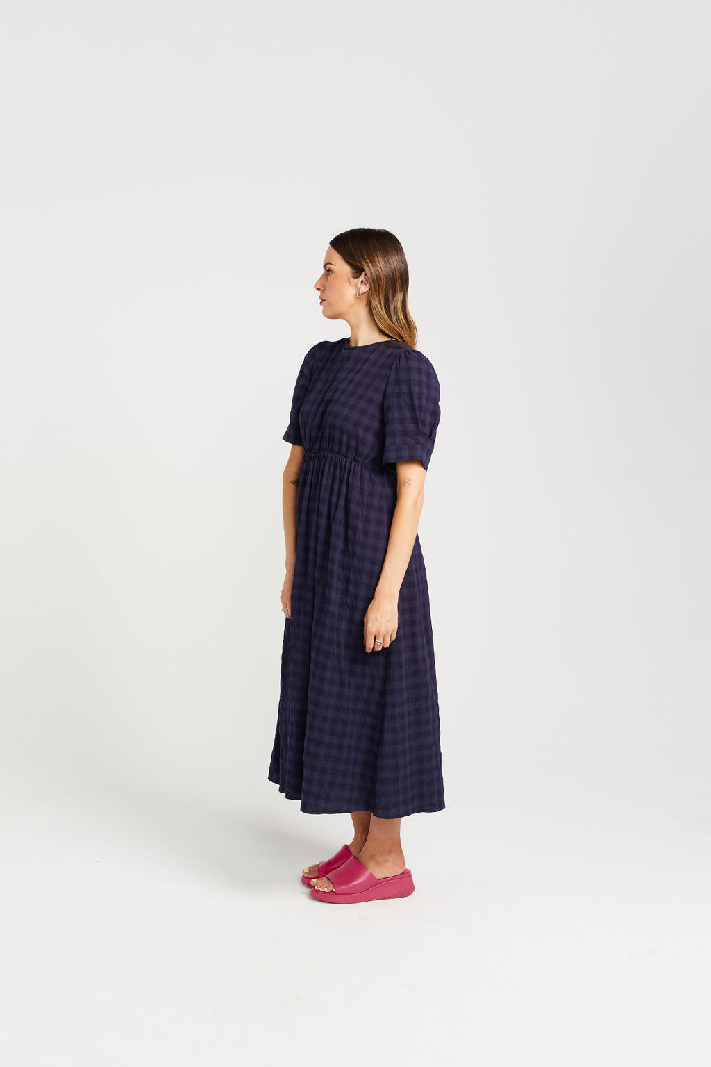 Dazzling Dress - Navy Check