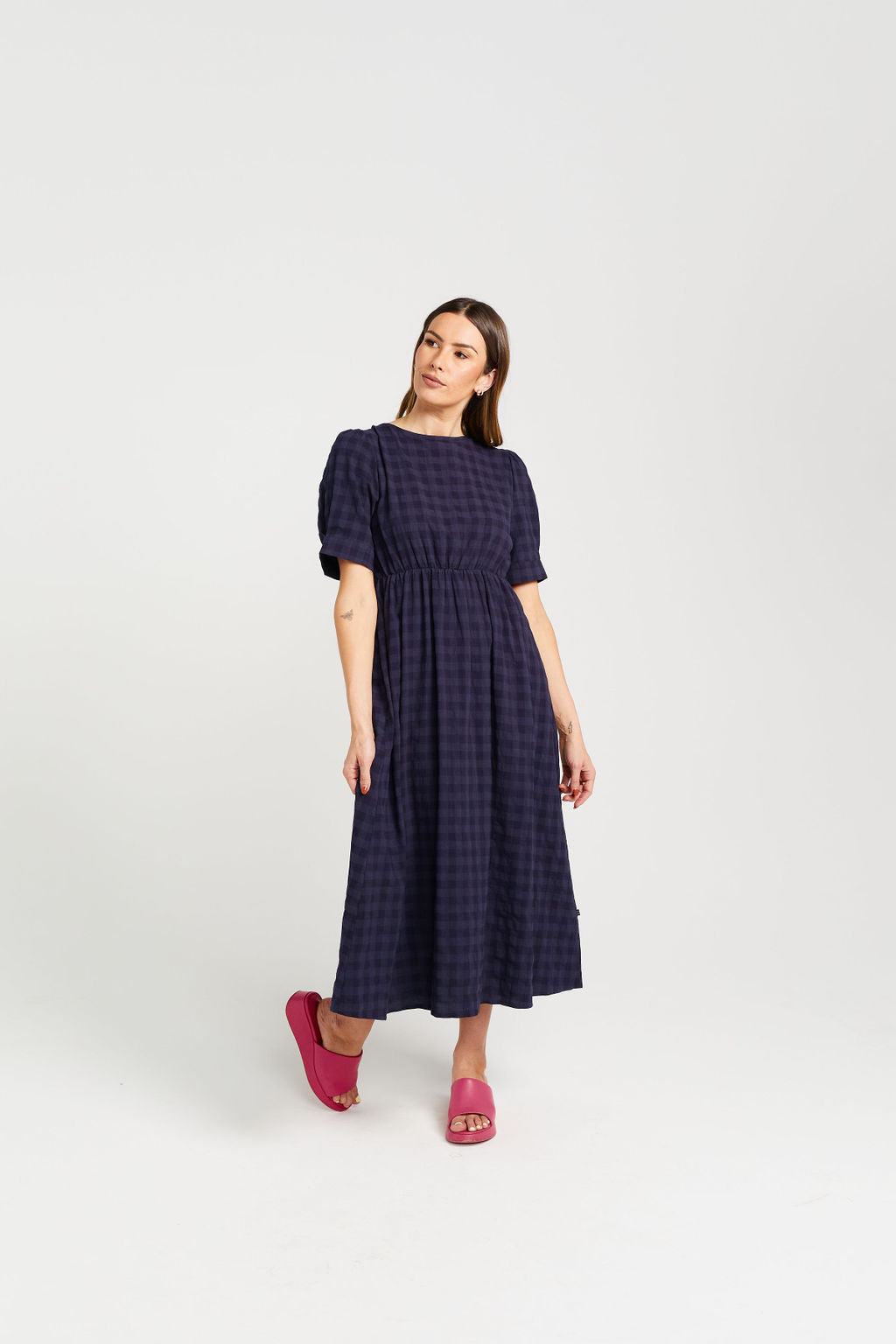 Dazzling Dress - Navy Check