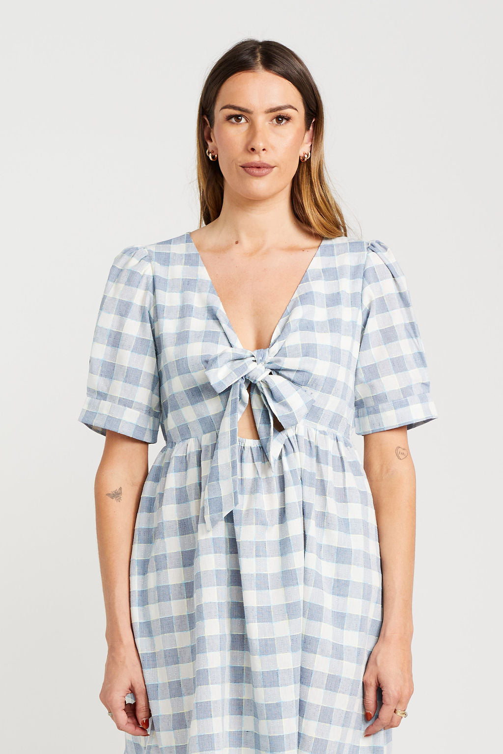 Dazzle Dress - Marine Check