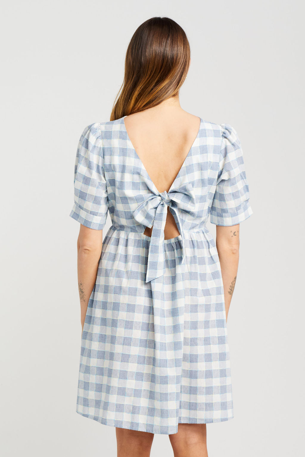 Dazzle Dress - Marine Check