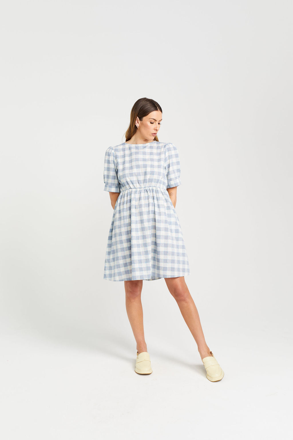 Dazzle Dress - Marine Check