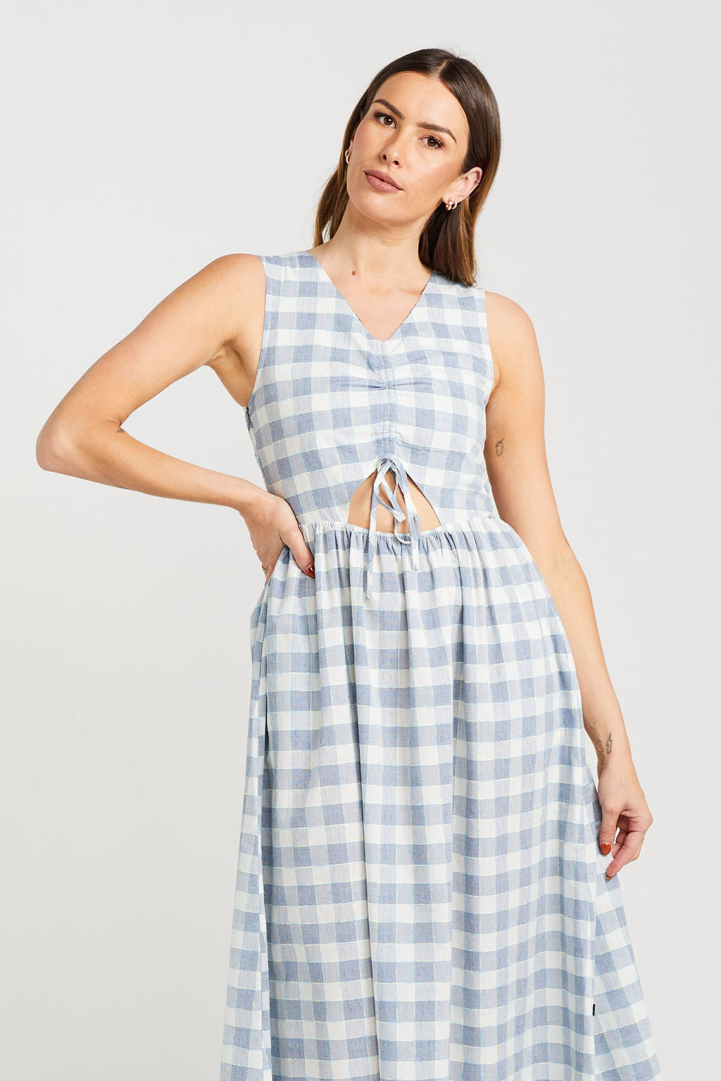 Kippah Dress - Marine Check