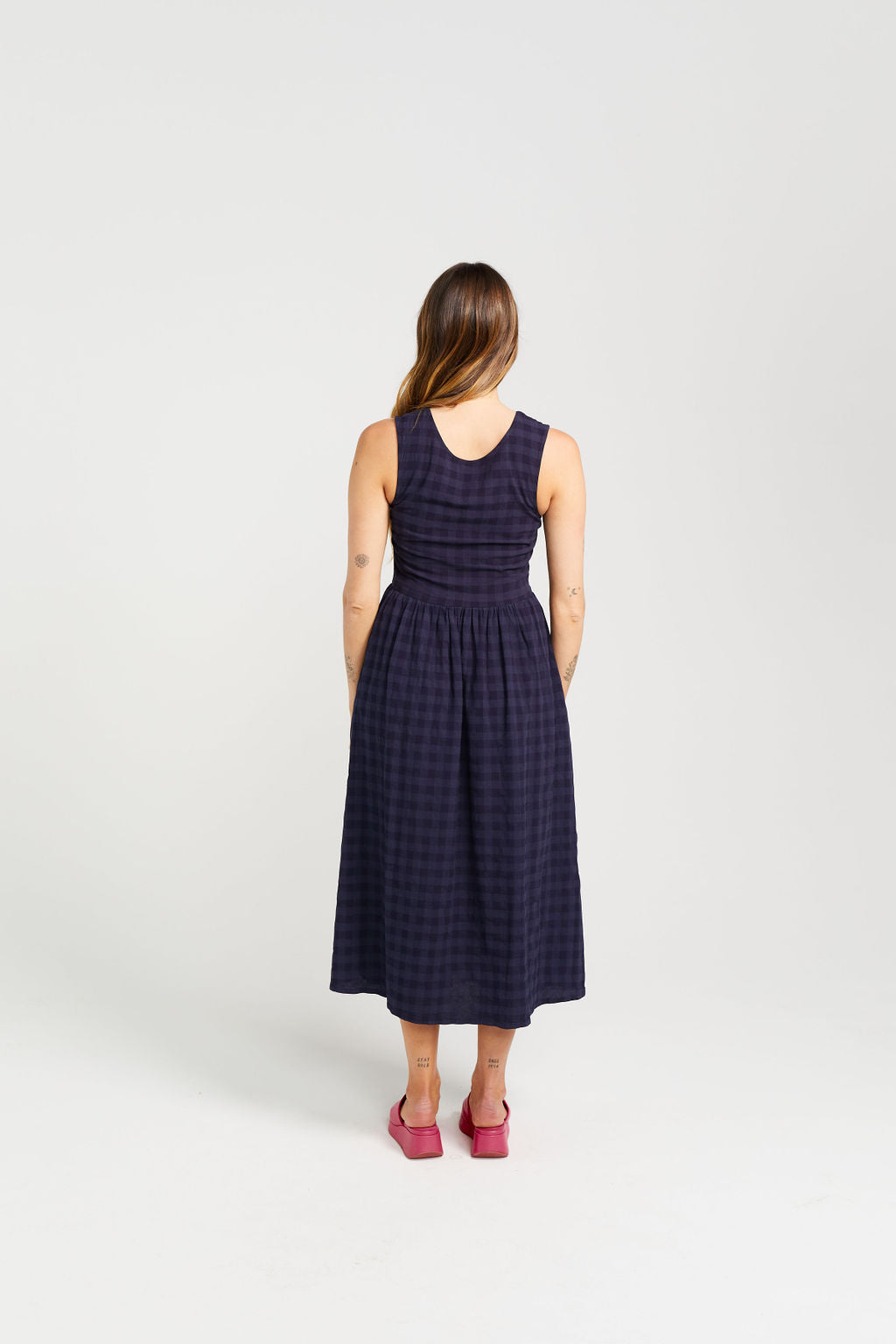 Kippah Dress - Navy Check