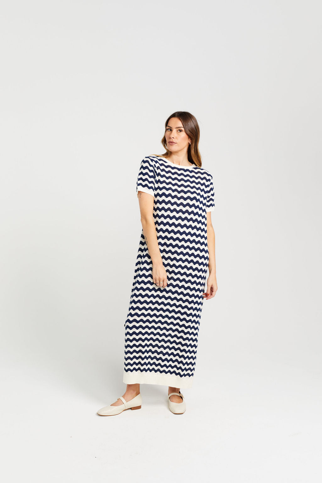 Squiggle Dress - Unbleached Navy