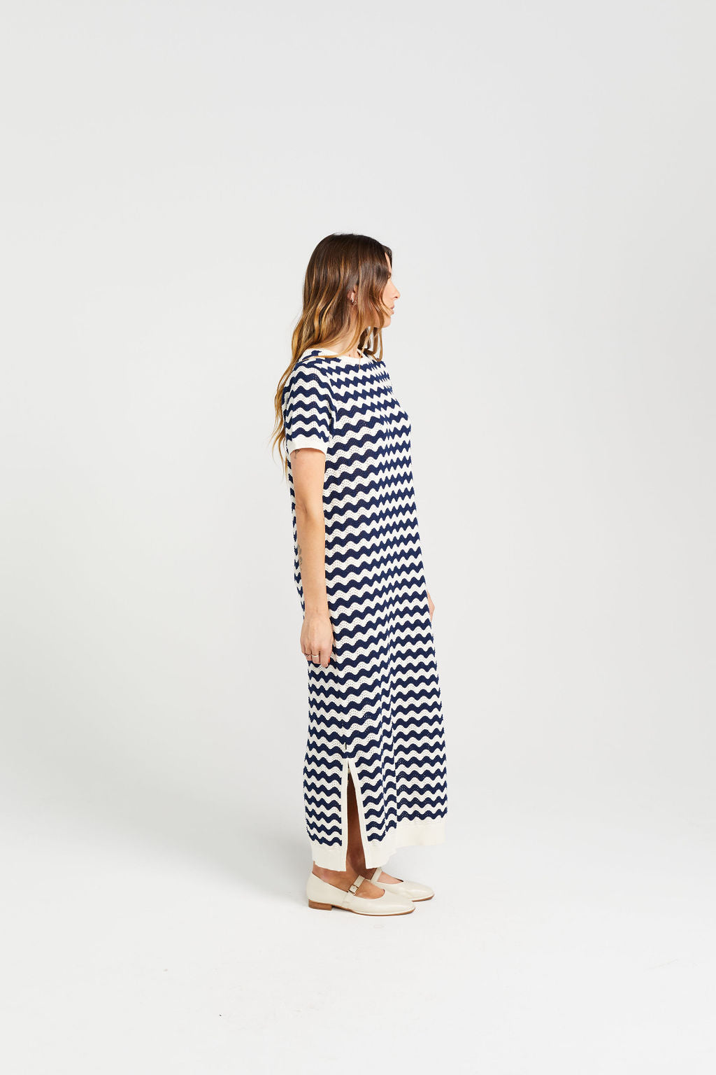 Squiggle Dress - Unbleached Navy