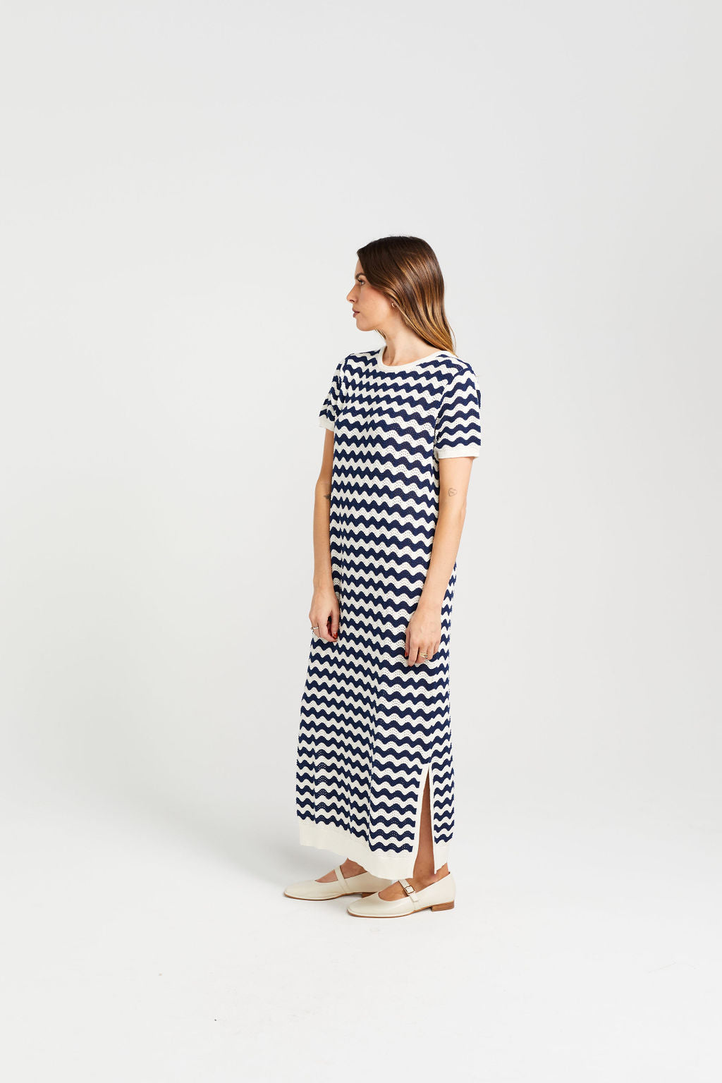 Squiggle Dress - Unbleached Navy