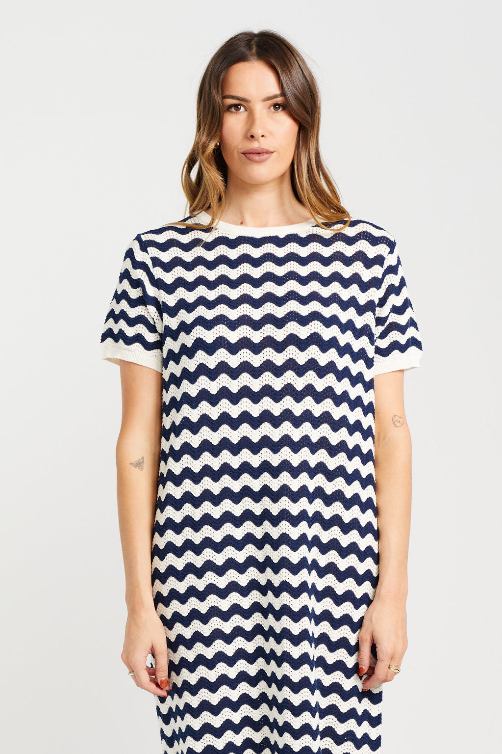 Squiggle Dress - Unbleached Navy