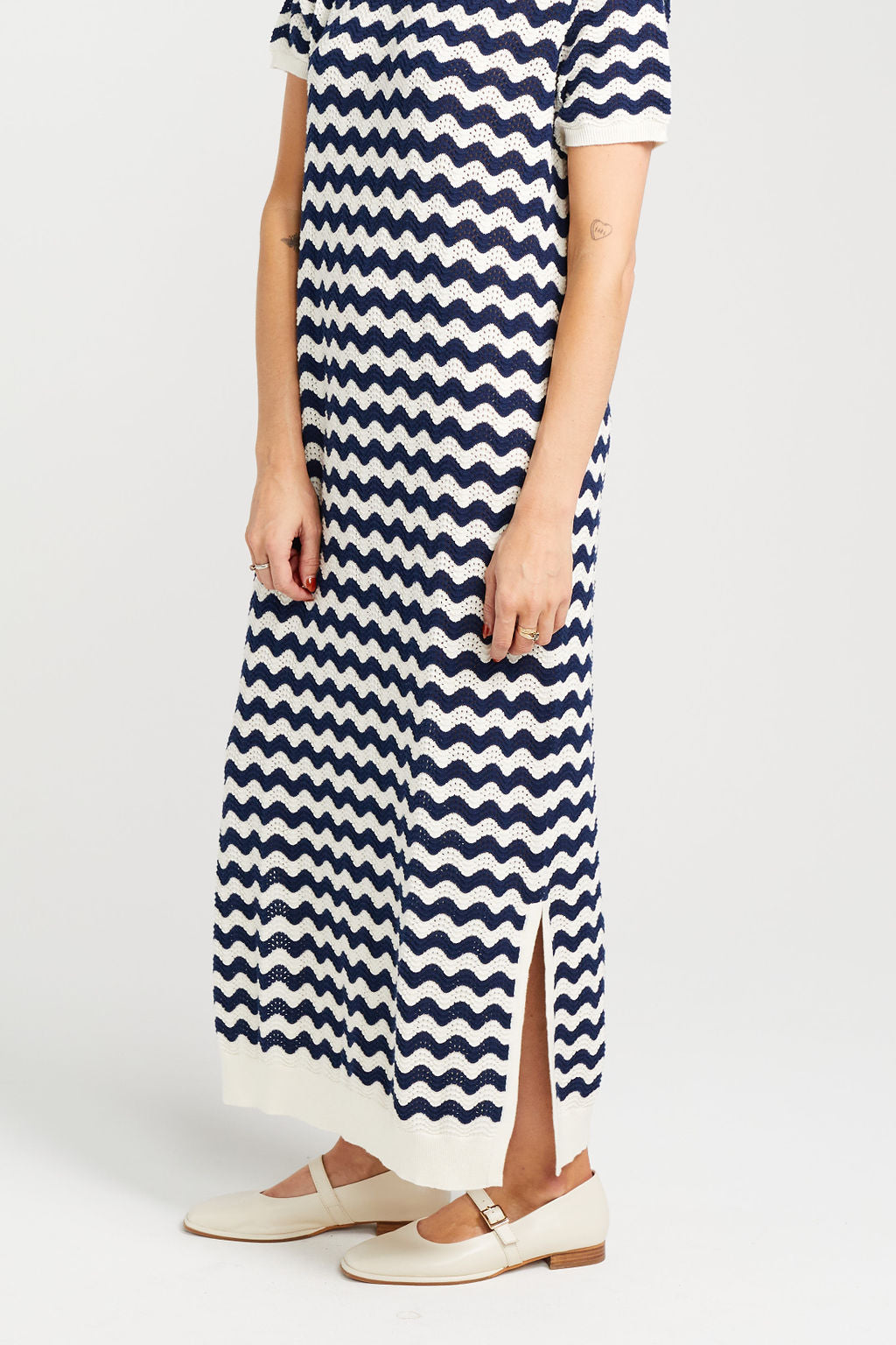 Squiggle Dress - Unbleached Navy